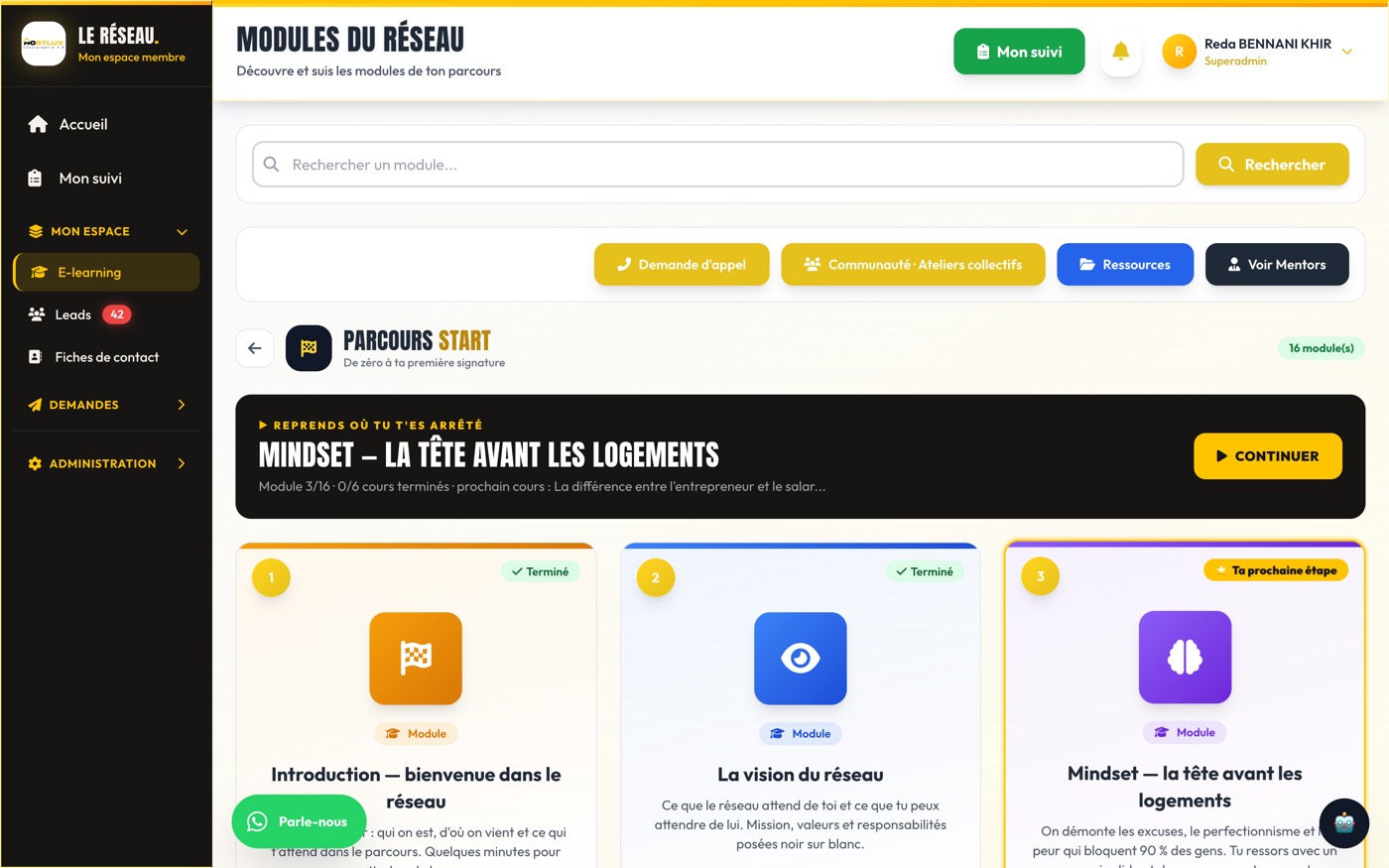 La grille des modules START