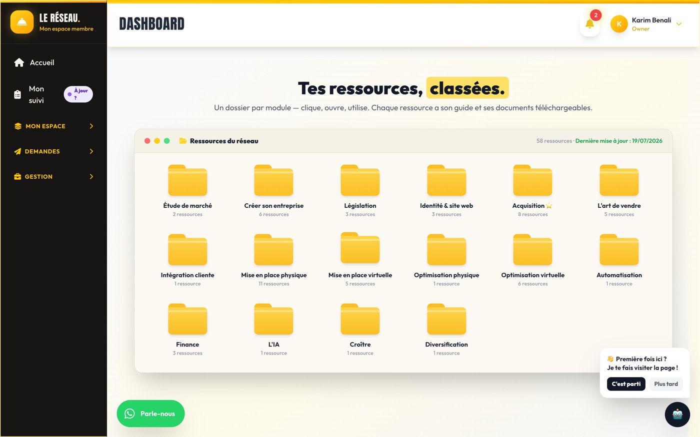 La bibliothèque de ressources