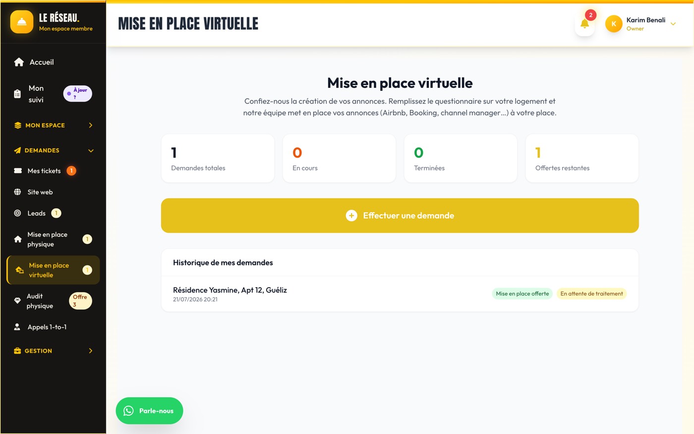 Mise en place virtuelle